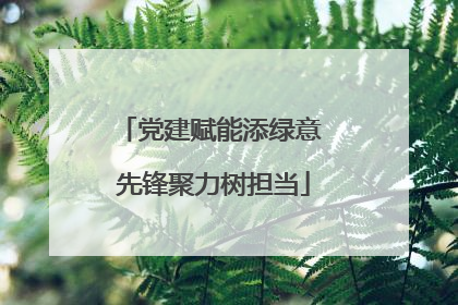 党建赋能添绿意 先锋聚力树担当