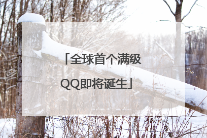 全球首个满级QQ即将诞生