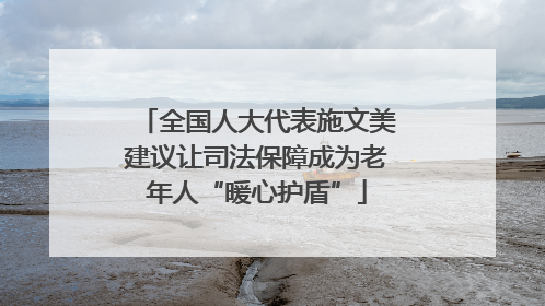 全国人大代表施文美建议让司法保障成为老年人“暖心护盾”