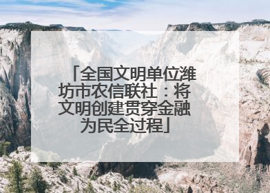 全国文明单位潍坊市农信联社：将文明创建贯穿金融为民全过程