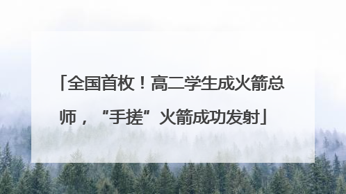 全国首枚！高二学生成火箭总师，“手搓”火箭成功发射