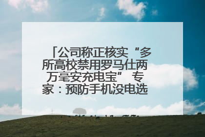 公司称正核实“多所高校禁用罗马仕两万毫安充电宝” 专家：预防手机没电选中等体积产品即可
