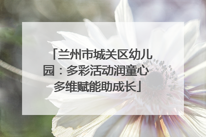 兰州市城关区幼儿园：多彩活动润童心 多维赋能助成长