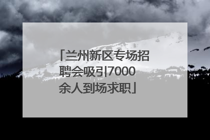 兰州新区专场招聘会吸引7000余人到场求职