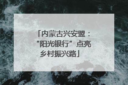 内蒙古兴安盟：“阳光银行”点亮乡村振兴路