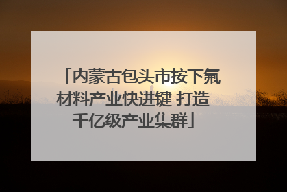 内蒙古包头市按下氟材料产业快进键 打造千亿级产业集群