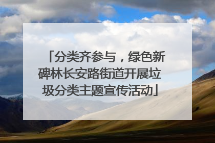 分类齐参与，绿色新碑林长安路街道开展垃圾分类主题宣传活动