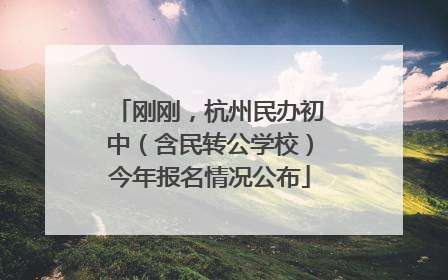 刚刚，杭州民办初中（含民转公学校）今年报名情况公布