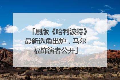 剧版《哈利波特》最新选角出炉，马尔福饰演者公开