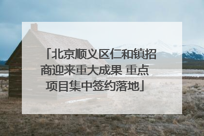 北京顺义区仁和镇招商迎来重大成果 重点项目集中签约落地