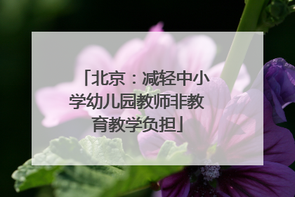 北京：减轻中小学幼儿园教师非教育教学负担