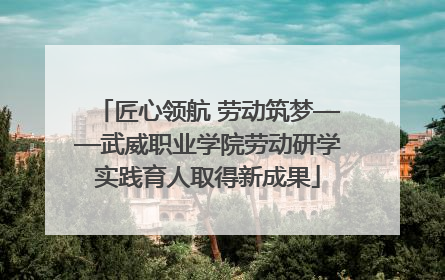匠心领航 劳动筑梦——武威职业学院劳动研学实践育人取得新成果