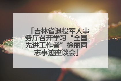 吉林省退役军人事务厅召开学习“全国先进工作者”徐丽同志事迹座谈会