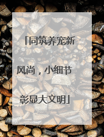 同筑养宠新风尚，小细节彰显大文明