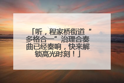 听，程家桥街道“多格合一”治理合奏曲已经奏响，快来解锁高光时刻！