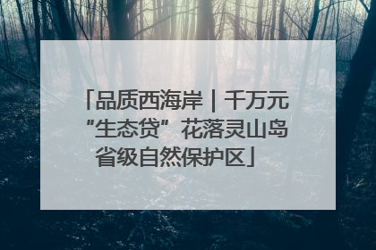 品质西海岸｜千万元“生态贷”花落灵山岛省级自然保护区