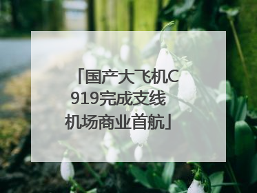 国产大飞机C919完成支线机场商业首航