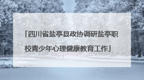 四川省盐亭县政协调研盐亭职校青少年心理健康教育工作