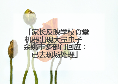 家长反映学校食堂机器出现大量虫子 余姚市多部门回应：已去现场处理