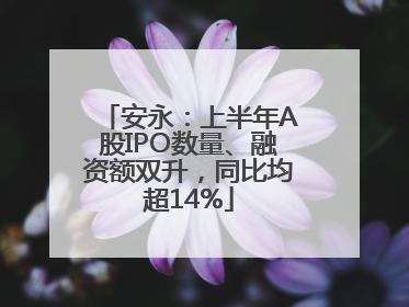 安永：上半年A股IPO数量、融资额双升，同比均超14%