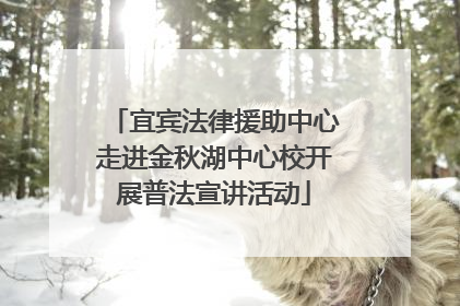 宜宾法律援助中心走进金秋湖中心校开展普法宣讲活动