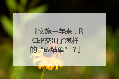 实施三年来，RCEP交出了怎样的“成绩单”？