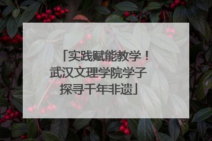实践赋能教学！武汉文理学院学子探寻千年非遗