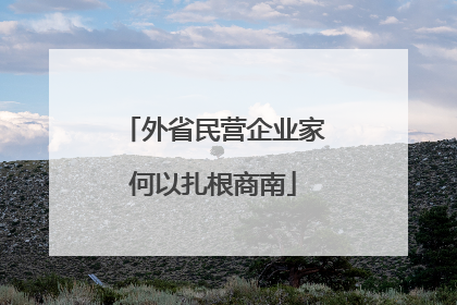 外省民营企业家何以扎根商南