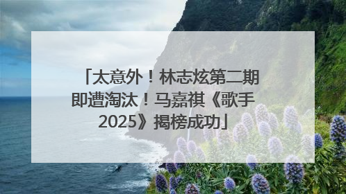 太意外！林志炫第二期即遭淘汰！马嘉祺《歌手2025》揭榜成功