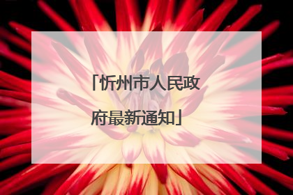 忻州市人民政府最新通知