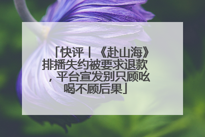 快评丨《赴山海》排播失约被要求退款，平台宣发别只顾吆喝不顾后果