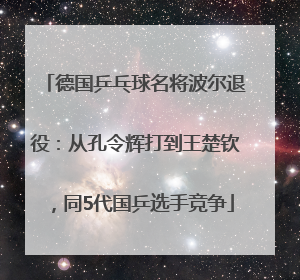 德国乒乓球名将波尔退役：从孔令辉打到王楚钦，同5代国乒选手竞争
