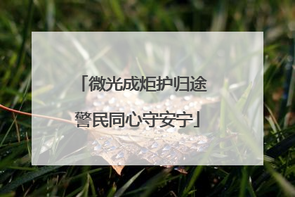 微光成炬护归途 警民同心守安宁