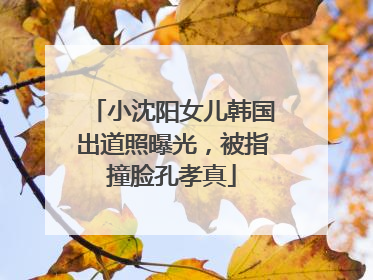 小沈阳女儿韩国出道照曝光，被指撞脸孔孝真
