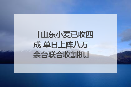 山东小麦已收四成 单日上阵八万余台联合收割机