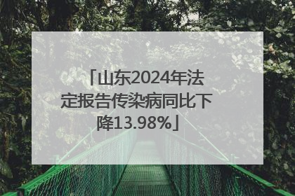 山东2024年法定报告传染病同比下降13.98%