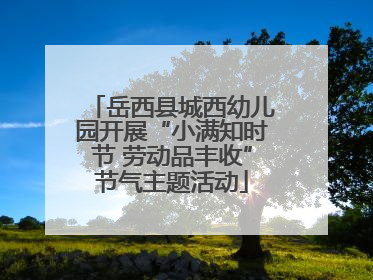 岳西县城西幼儿园开展“小满知时节 劳动品丰收”节气主题活动