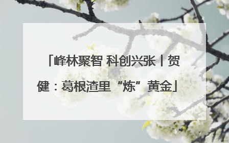 峰林聚智 科创兴张丨贺健：葛根渣里“炼”黄金