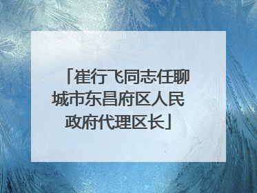 崔行飞同志任聊城市东昌府区人民政府代理区长