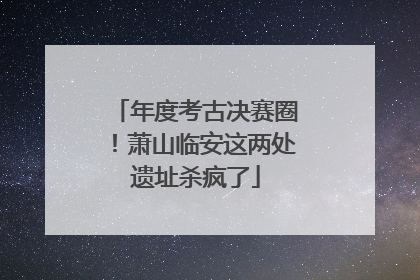 年度考古决赛圈！萧山临安这两处遗址杀疯了