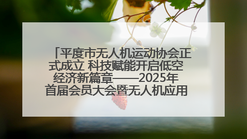 平度市无人机运动协会正式成立 科技赋能开启低空经济新篇章——2025年首届会员大会暨无人机应用发展论坛成功举办