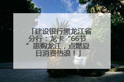 建设银行黑龙江省分行：龙卡“66节”惠购龙江，点燃夏日消费热浪！