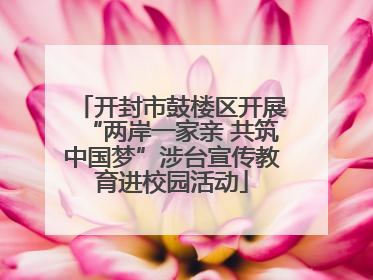 开封市鼓楼区开展“两岸一家亲 共筑中国梦”涉台宣传教育进校园活动