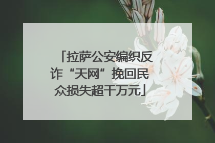 拉萨公安编织反诈“天网”挽回民众损失超千万元
