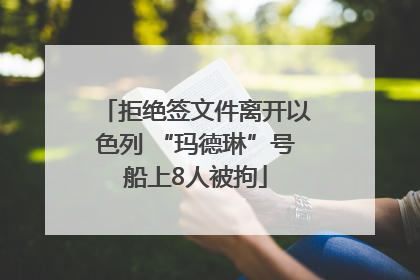 拒绝签文件离开以色列 “玛德琳”号船上8人被拘