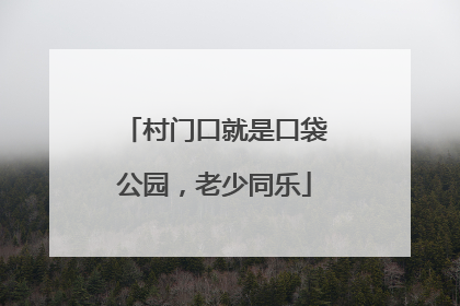 村门口就是口袋公园，老少同乐