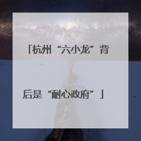杭州“六小龙”背后是“耐心政府”