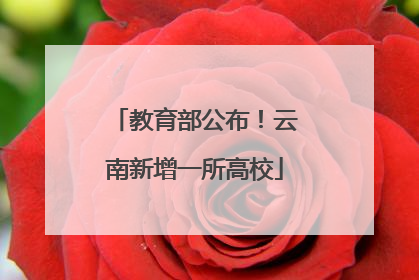 教育部公布！云南新增一所高校