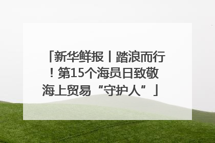 新华鲜报丨踏浪而行！第15个海员日致敬海上贸易“守护人”