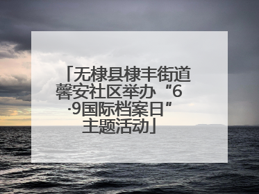 无棣县棣丰街道馨安社区举办“6·9国际档案日”主题活动